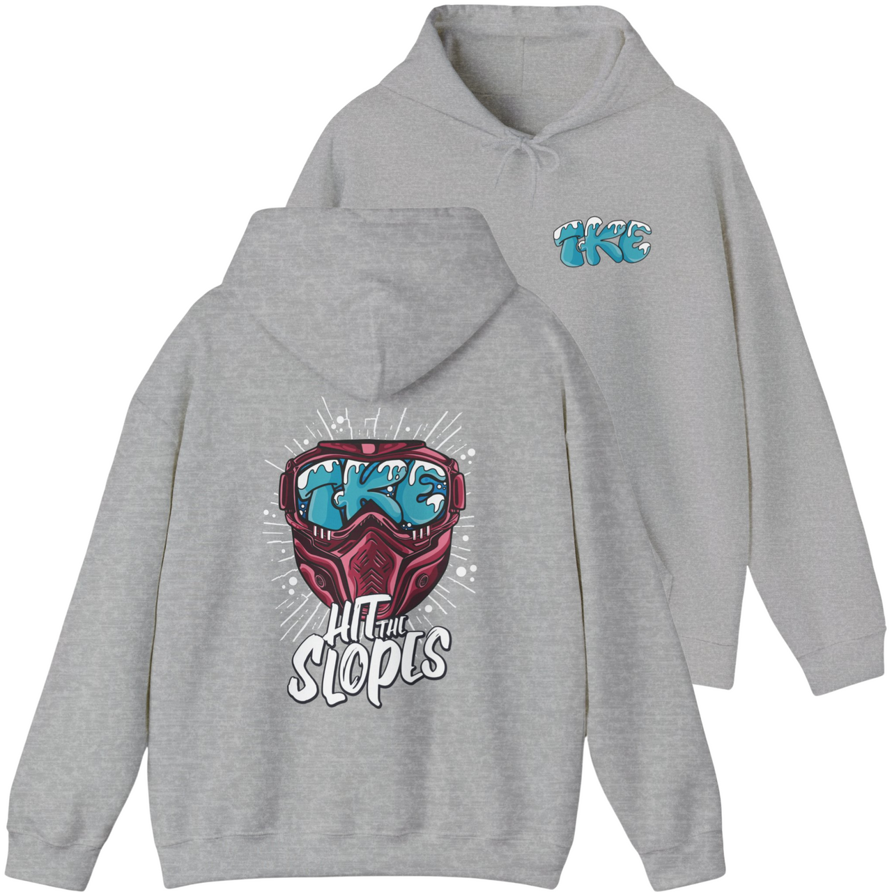 Grey Tau Kappa Epsilon Graphic Hoodie | Hit the Slopes