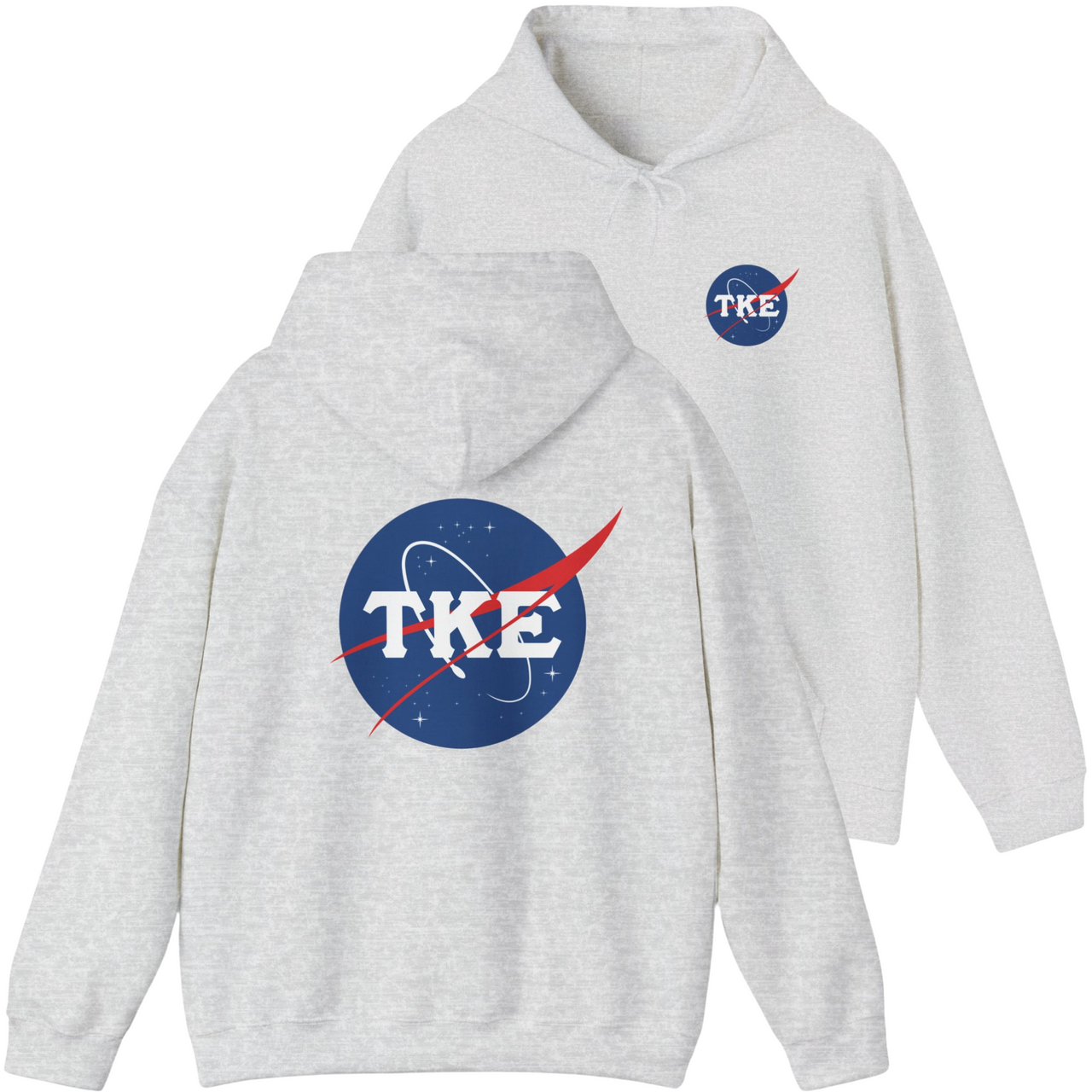 Grey Tau Kappa Epsilon Graphic Hoodie | Nasa 2.0