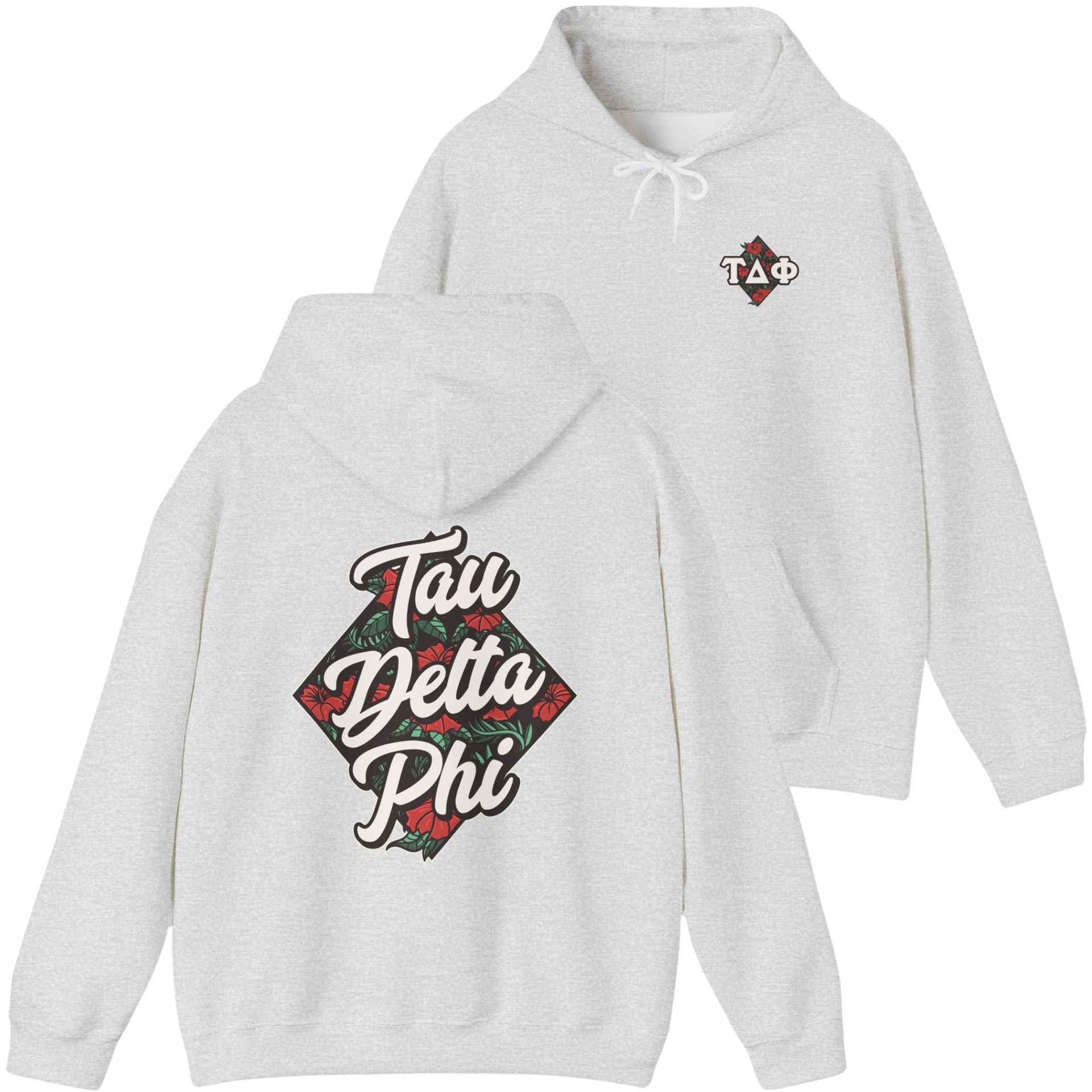 Grey Tau Delta Phi Graphic Hoodie | Aloha