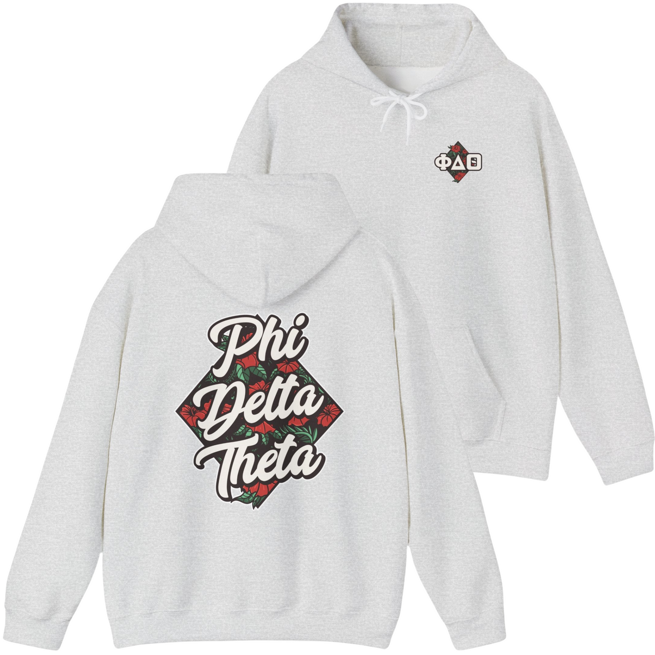 Grey Phi Delta Theta Graphic Hoodie | Aloha