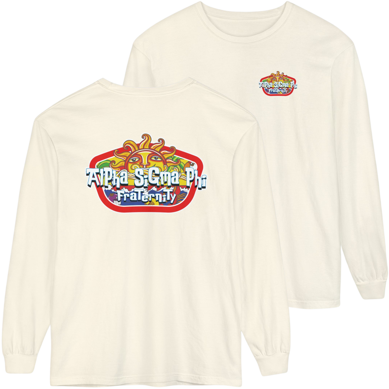 Ivory Alpha Sigma Phi Graphic Long Sleeve | Summer Sol