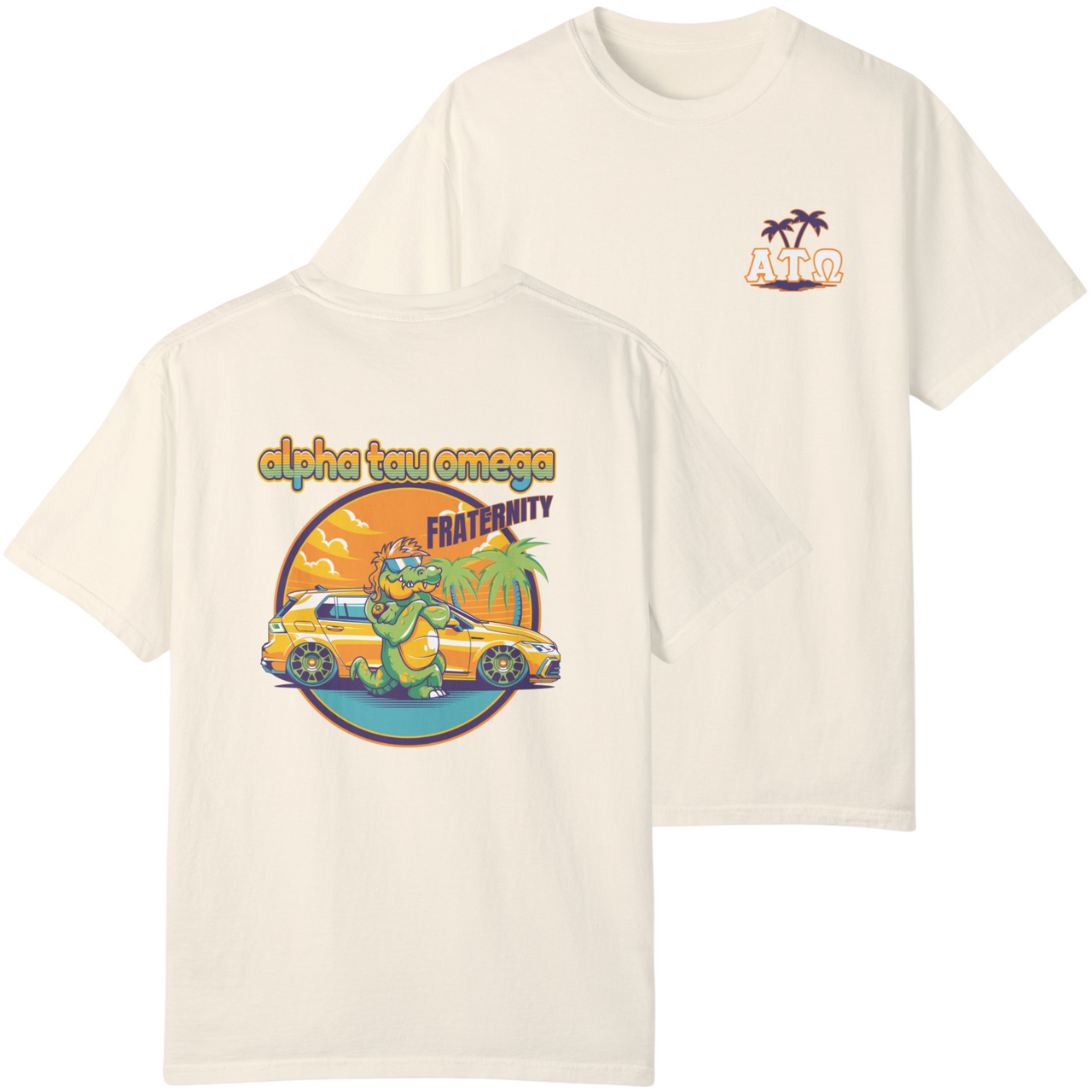Ivory Alpha Tau Omega Graphic T-Shirt | Cool Croc