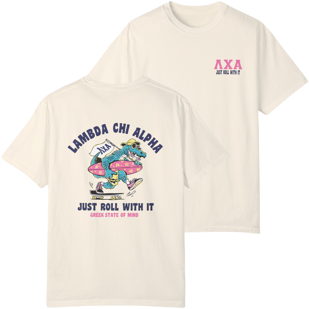 Ivory Lambda Chi Alpha Graphic T-Shirt | Alligator Skater