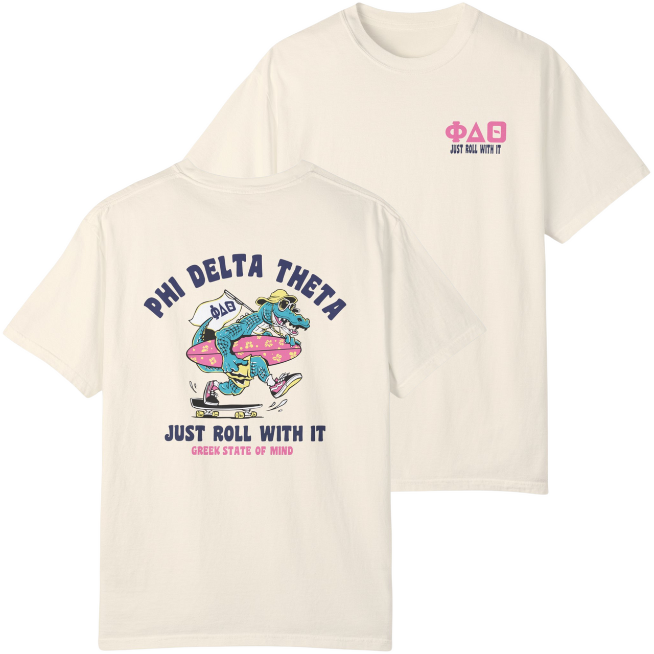 Ivory Phi Delta Theta Graphic T-Shirt | Alligator Skater