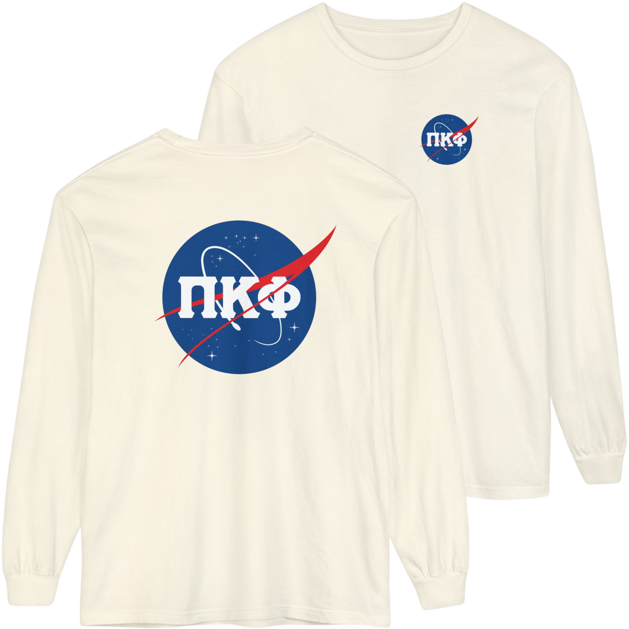 ivory Pi Kappa Phi Graphic Long Sleeve | Nasa 2.0