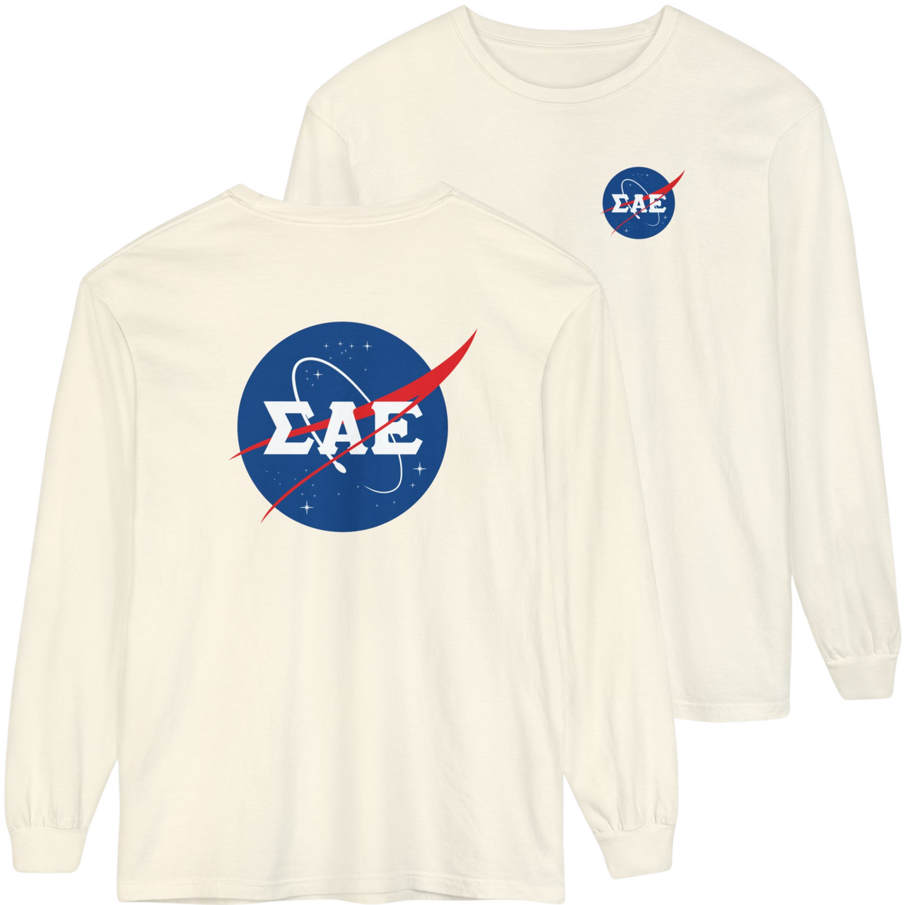 Ivory Sigma Alpha Epsilon Graphic Long Sleeve | Nasa 2.0