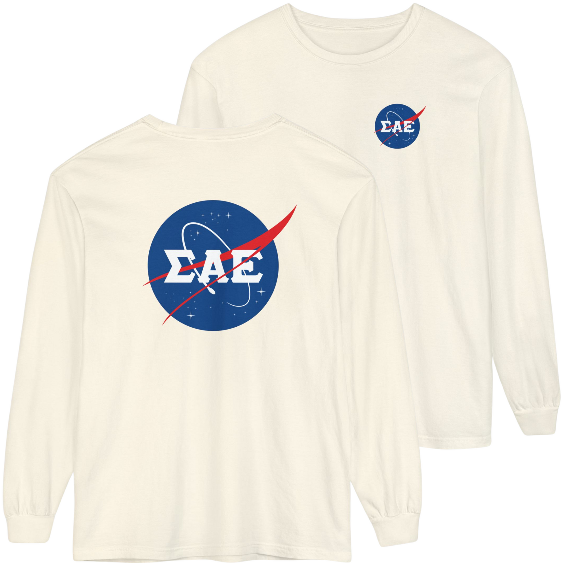 Ivory Sigma Alpha Epsilon Graphic Long Sleeve | Nasa 2.0