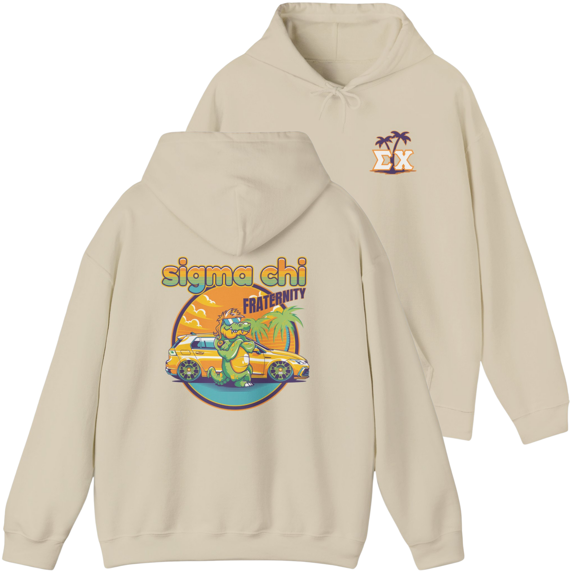 Ivory Sigma Chi Graphic Hoodie | Cool Croc
