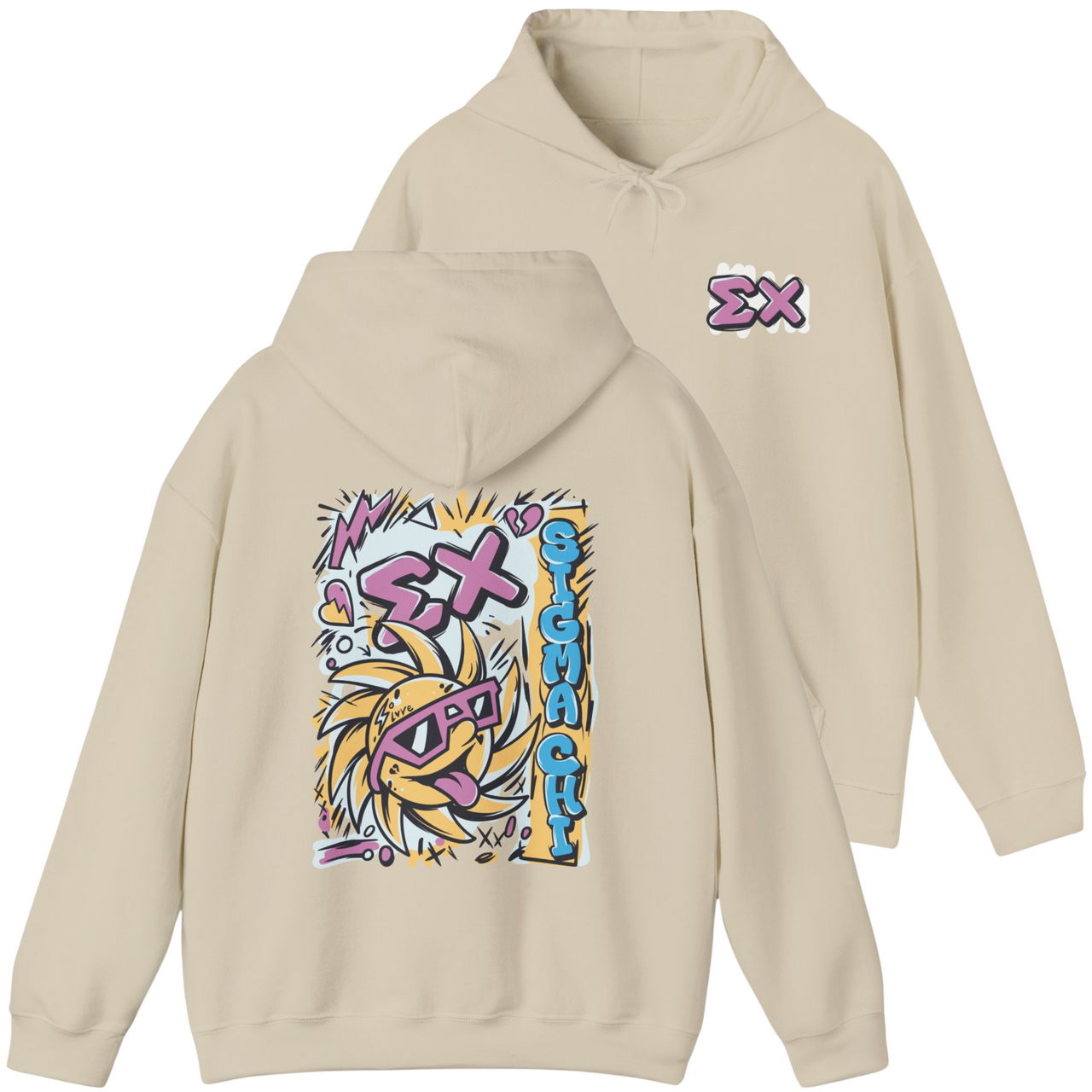 ivory Sigma Chi Graphic Hoodie | Fun in the Sun