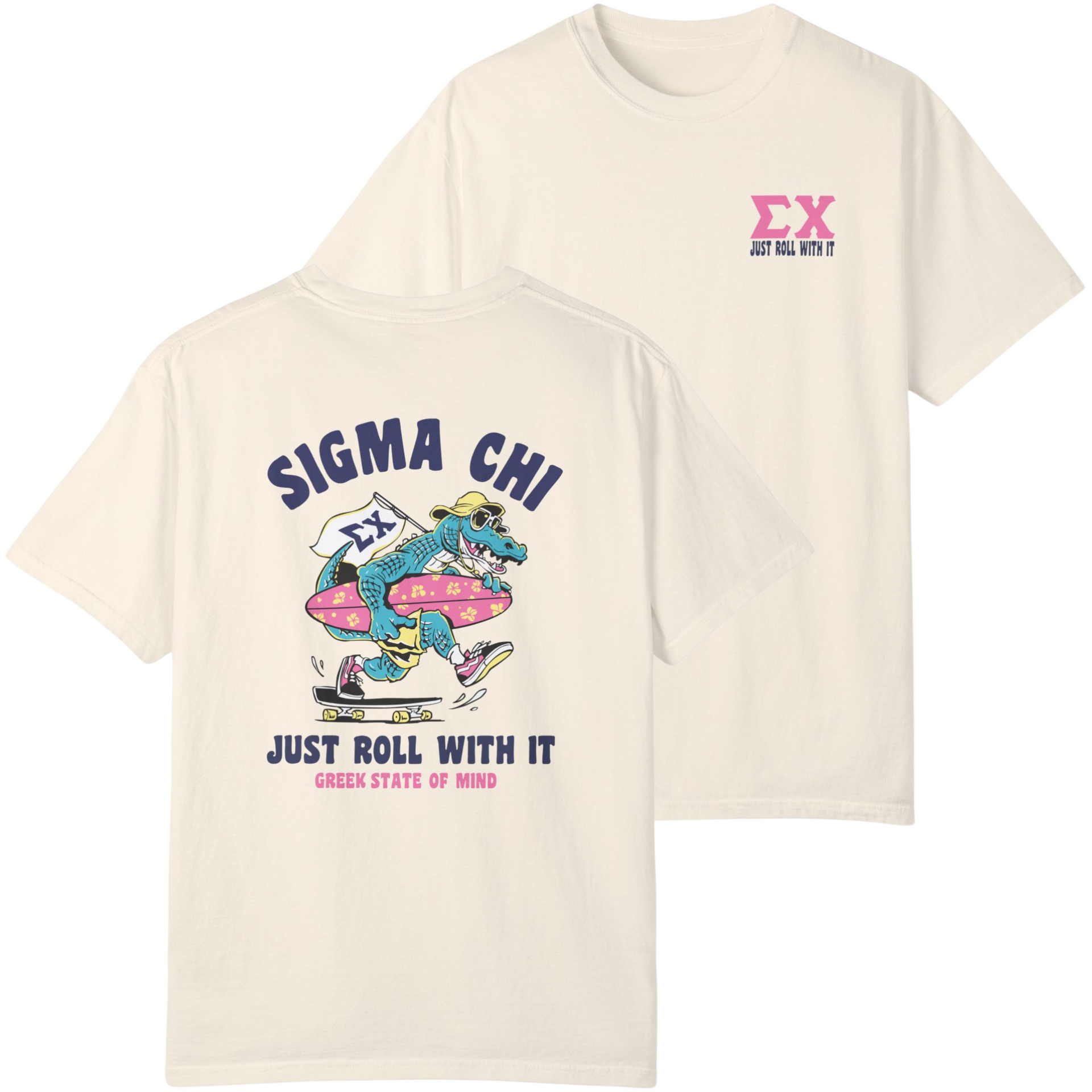 Ivory Sigma Chi Graphic T-Shirt | Alligator Skater