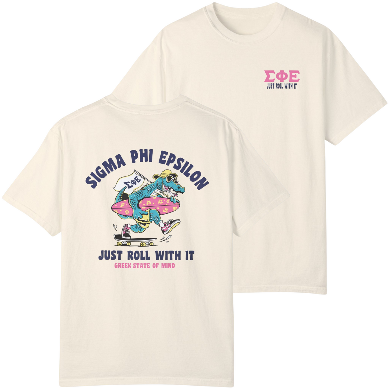 Ivory Sigma Phi Epsilon Graphic T-Shirt | Alligator Skater