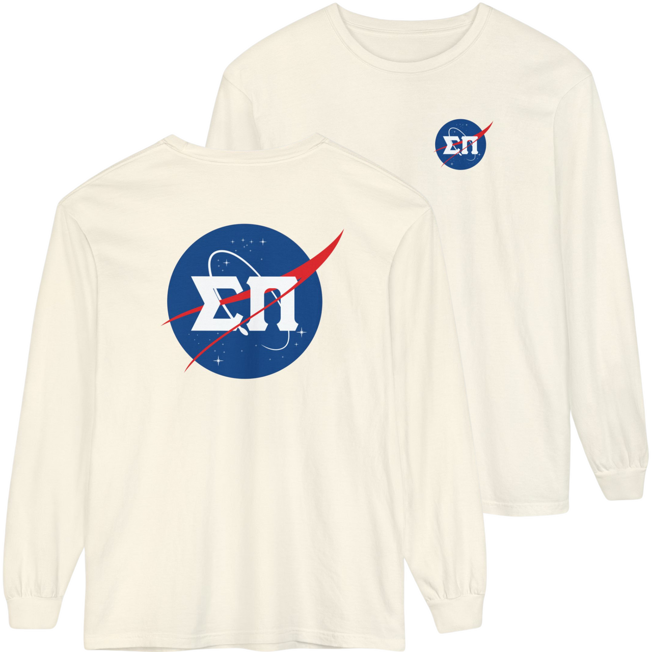 Ivory Sigma Pi Graphic Long Sleeve | Nasa 2.0