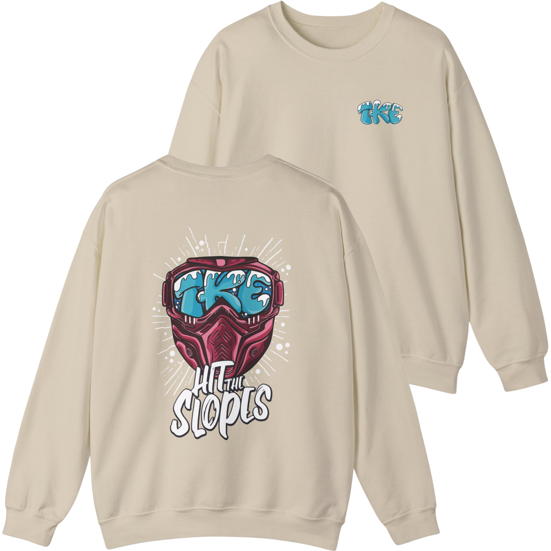 Ivory Tau Kappa Epsilon Graphic Crewneck Sweatshirt | Hit the Slopes
