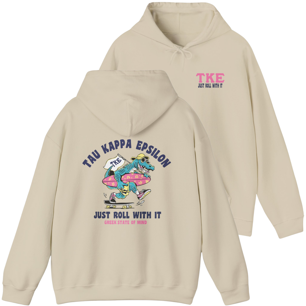 Ivory Tau Kappa Epsilon Graphic Hoodie | Alligator Skater