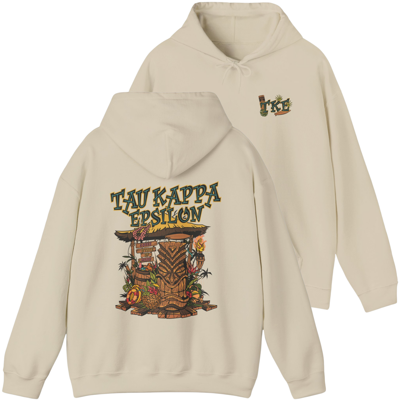 Ivory Tau Kappa Epsilon Graphic Hoodie | Tiki Time