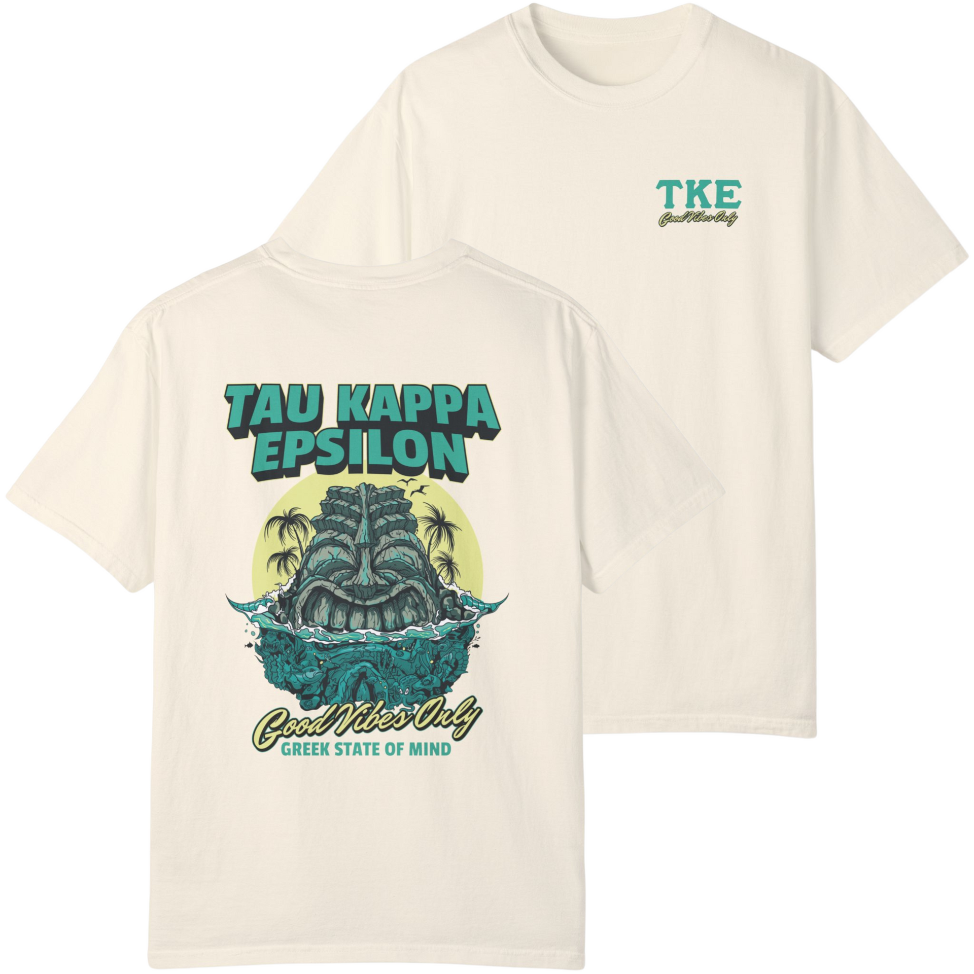 Ivory Tau Kappa Epsilon Graphic T-Shirt | Good Vibes Only