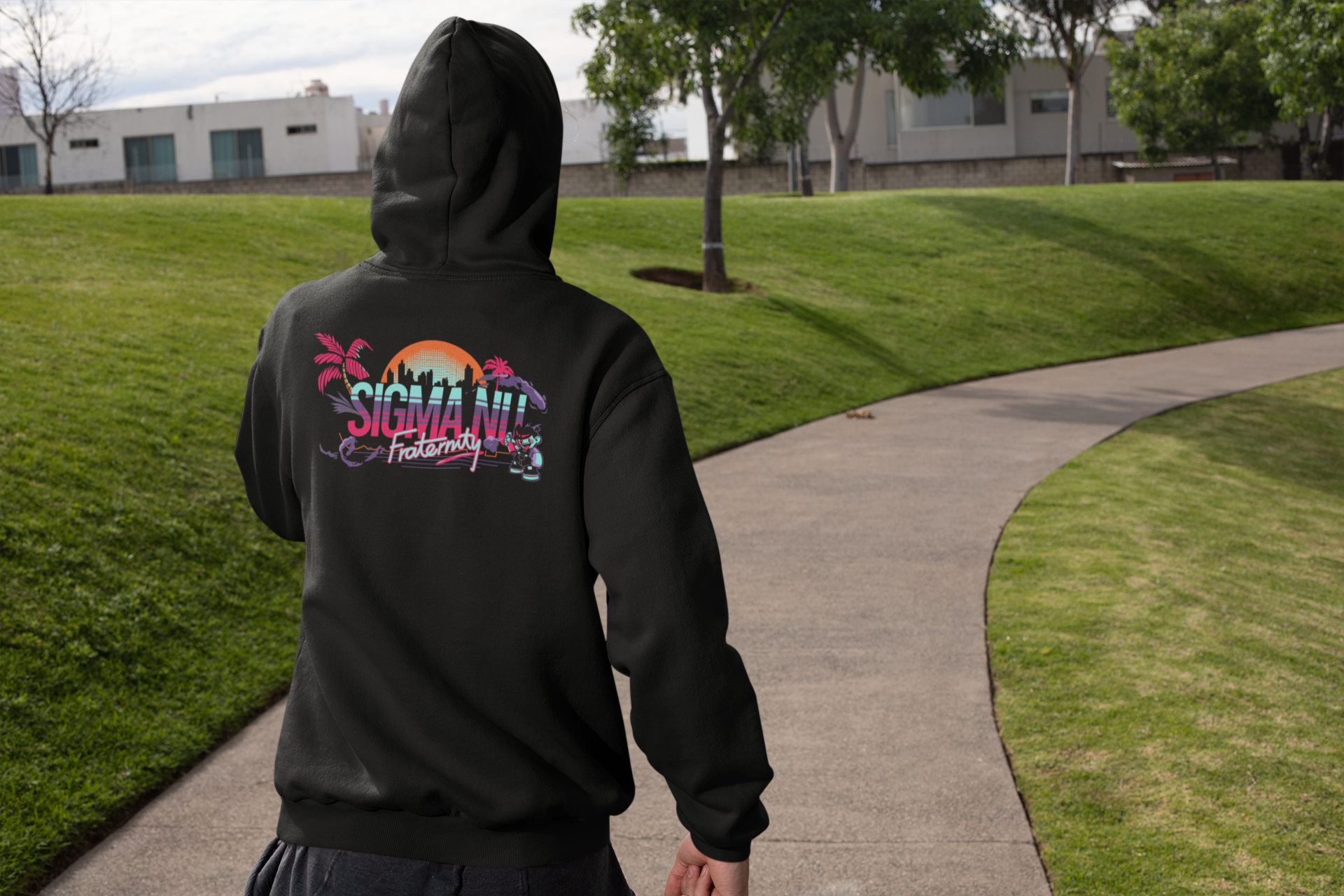 Black Sigma Nu Graphic Hoodie | Jump Street | Sigma Nu Clothing, Apparel and Merchandise model 