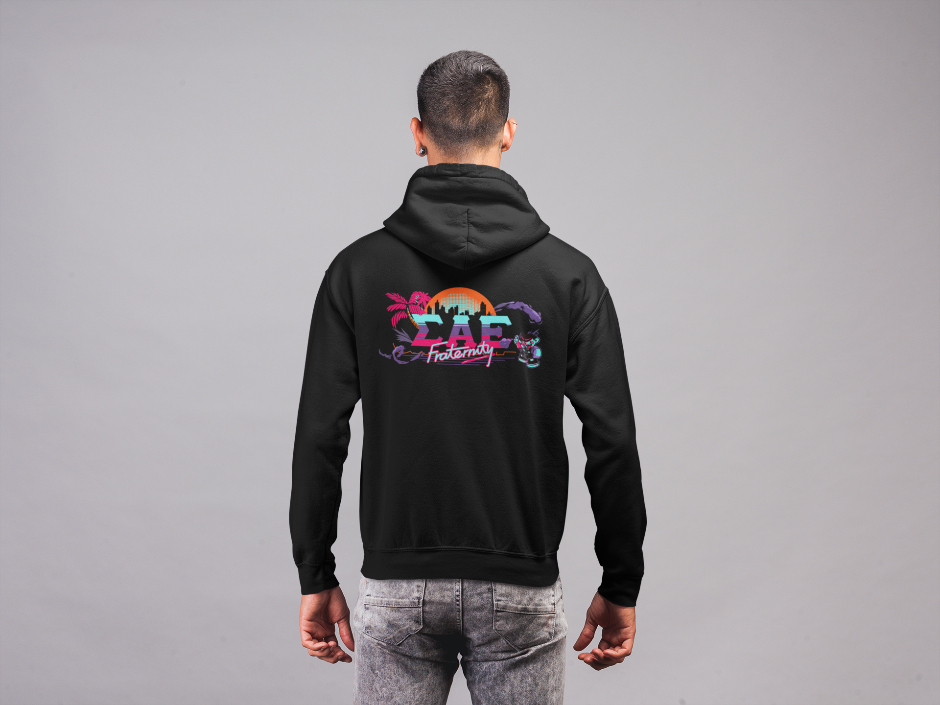 Sigma Alpha Epsilon Graphic Hoodie | Jump Street | Sigma Alpha Epsilon Clothing and Merchandise back model 