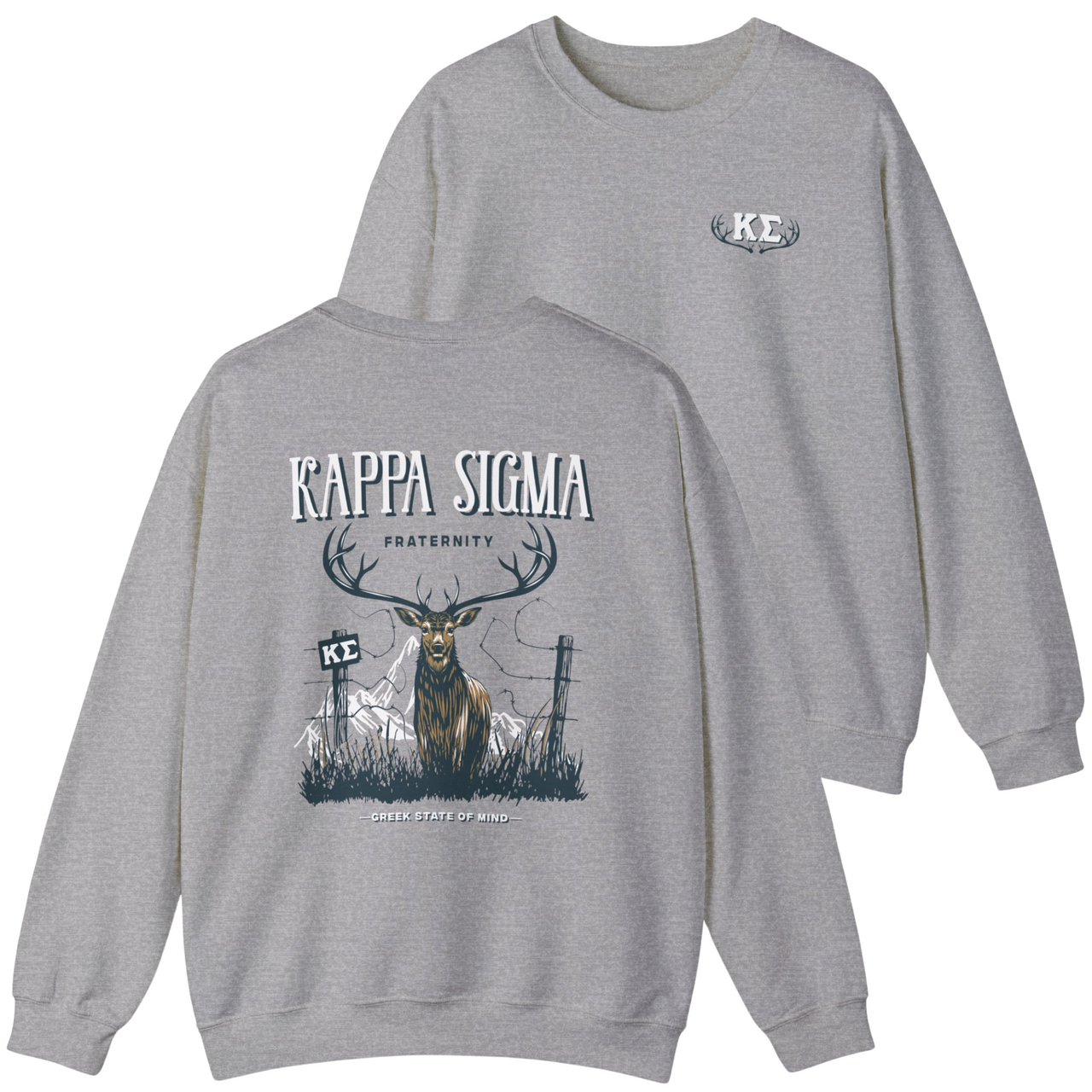 Kappa Sigma Graphic Crewneck Sweatshirt | Big Buck