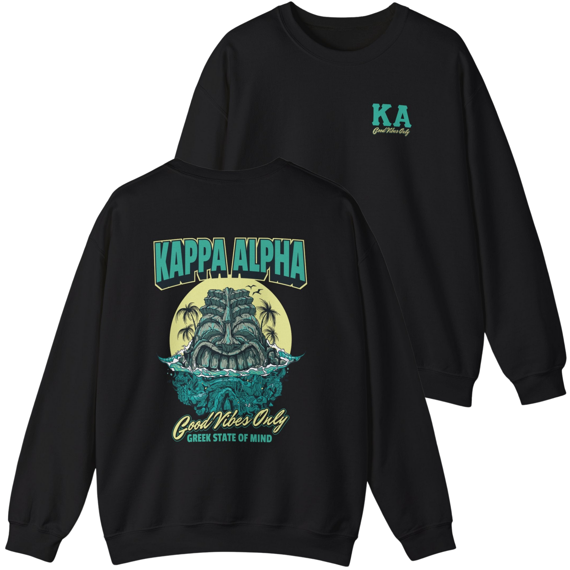 black Kappa Alpha Graphic Crewneck Sweatshirt | Good Vibes Only