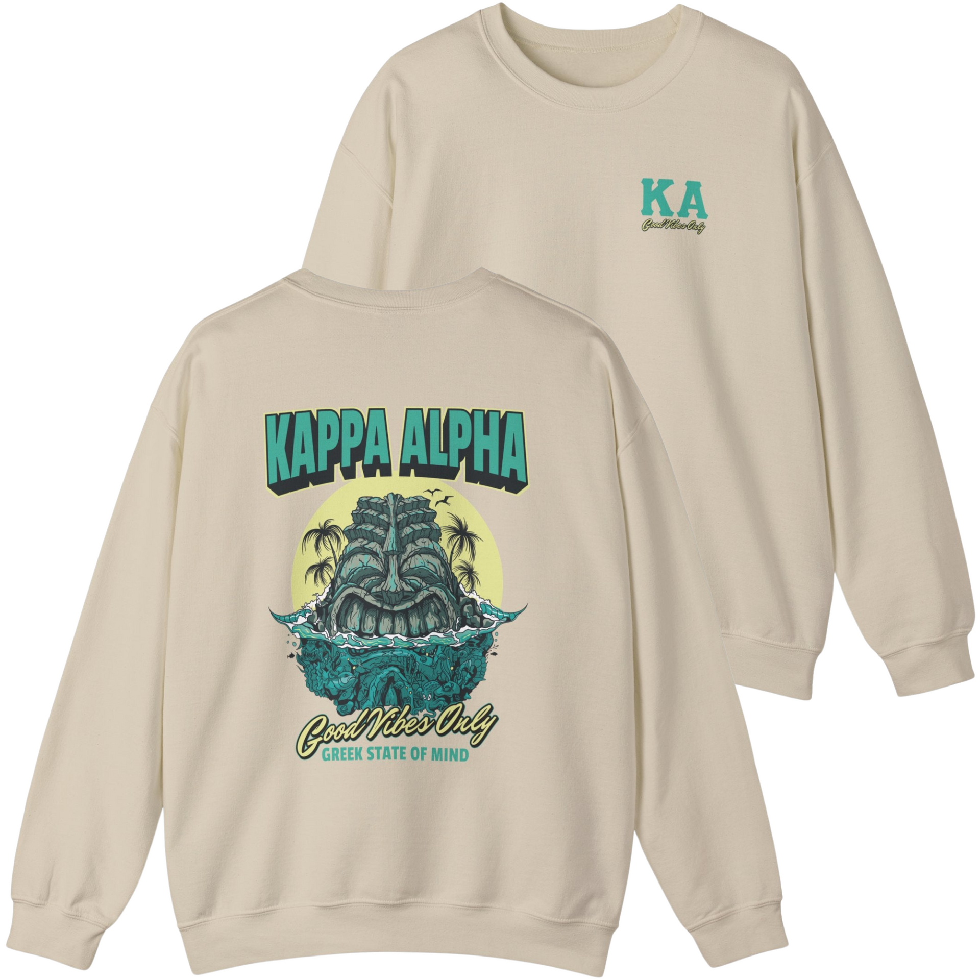 ivory Kappa Alpha Graphic Crewneck Sweatshirt | Good Vibes Only