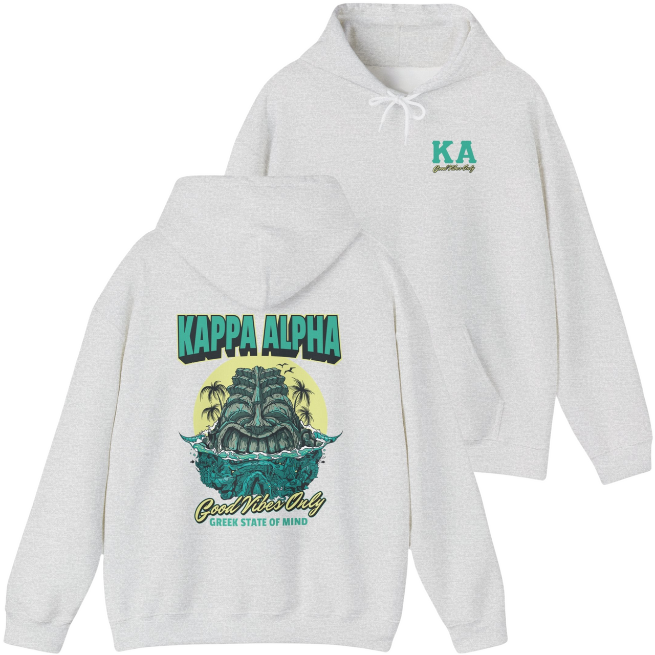 grey Kappa Alpha Graphic Hoodie | Good Vibes Only