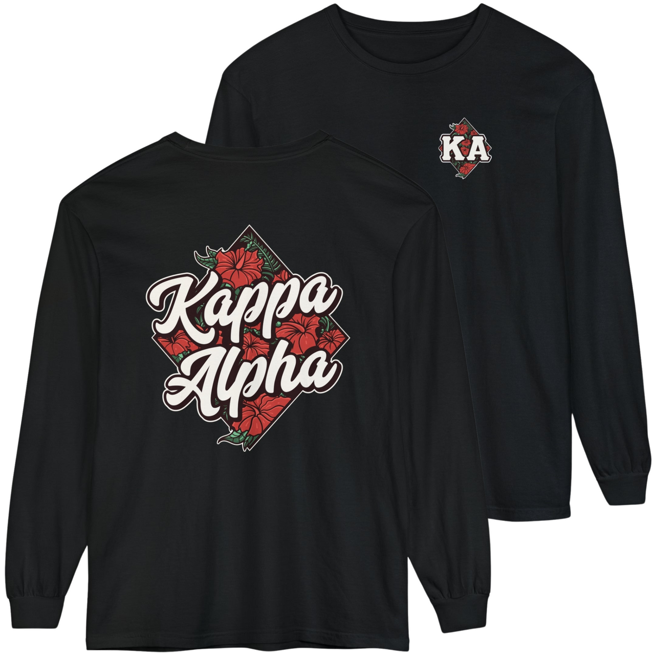 Black Kappa Alpha Graphic Long Sleeve | Aloha