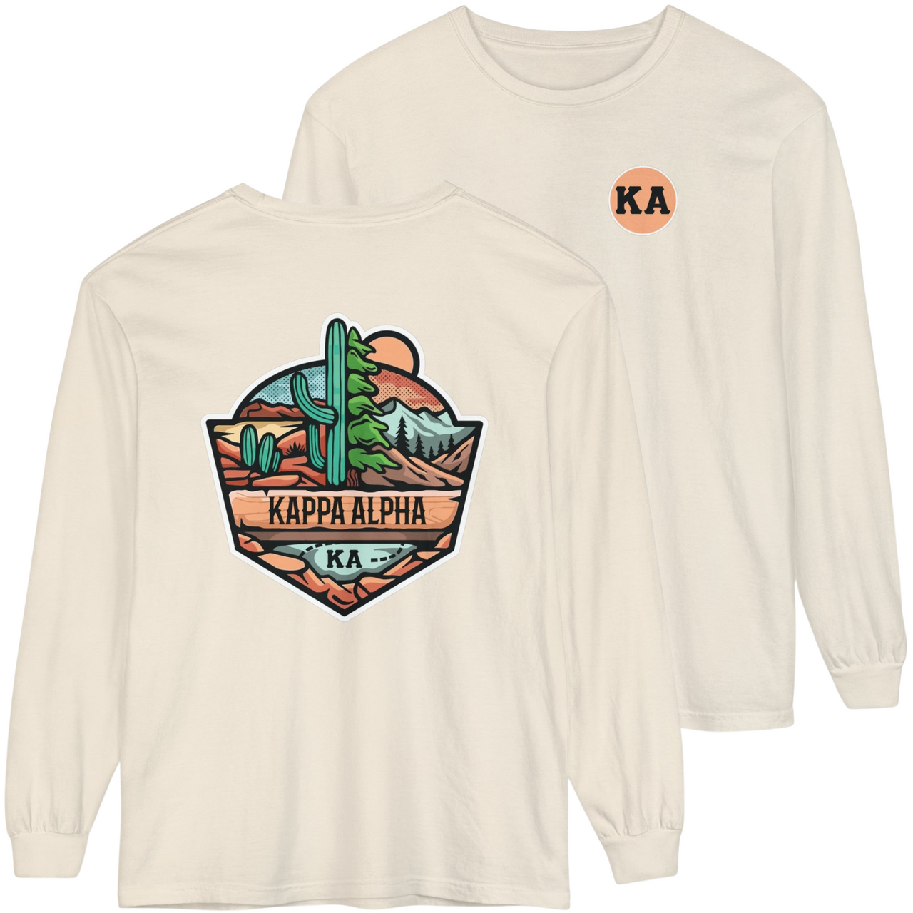 ivory Kappa Alpha Graphic Long Sleeve | Desert Mountains