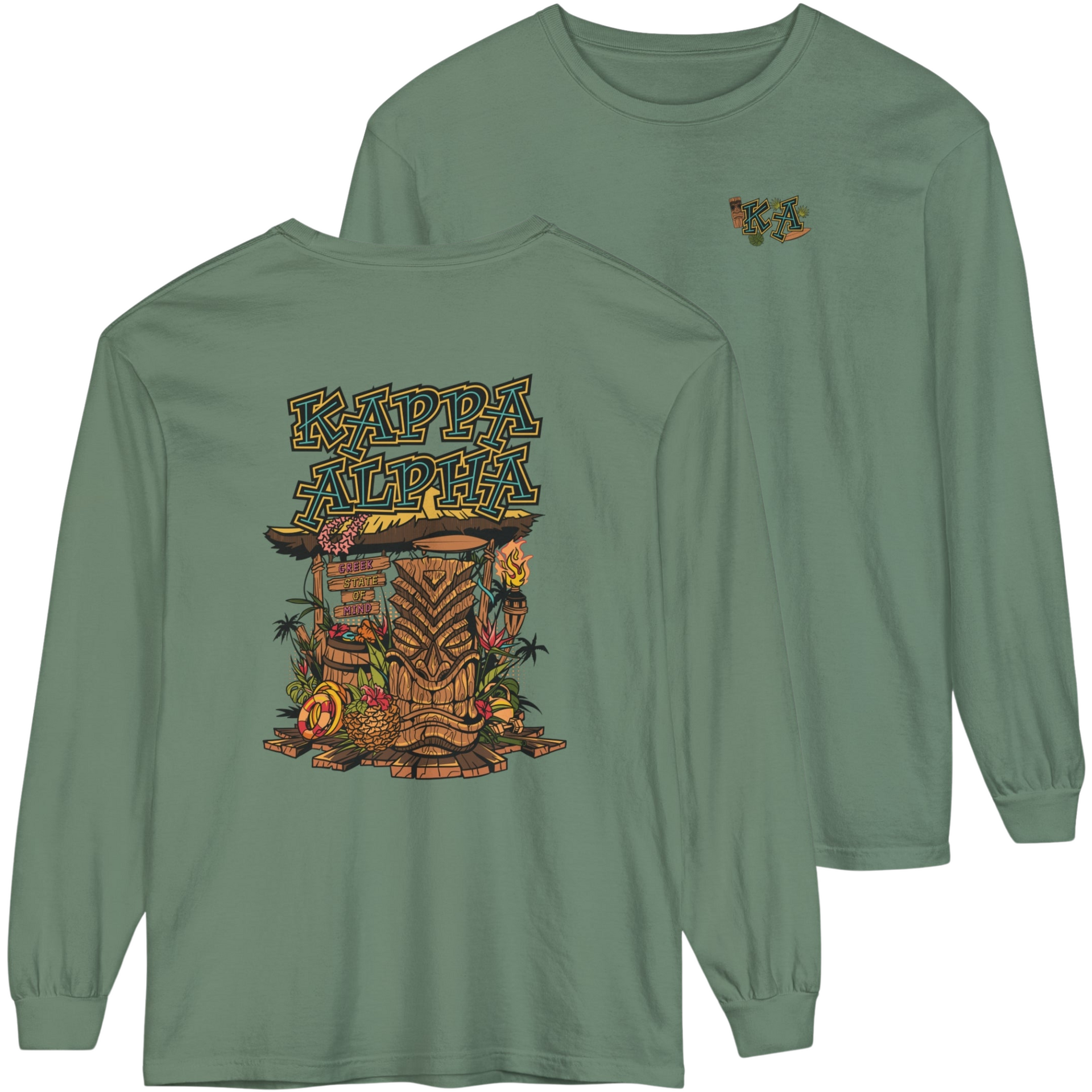 green Kappa Alpha Graphic Long Sleeve | Tiki Time