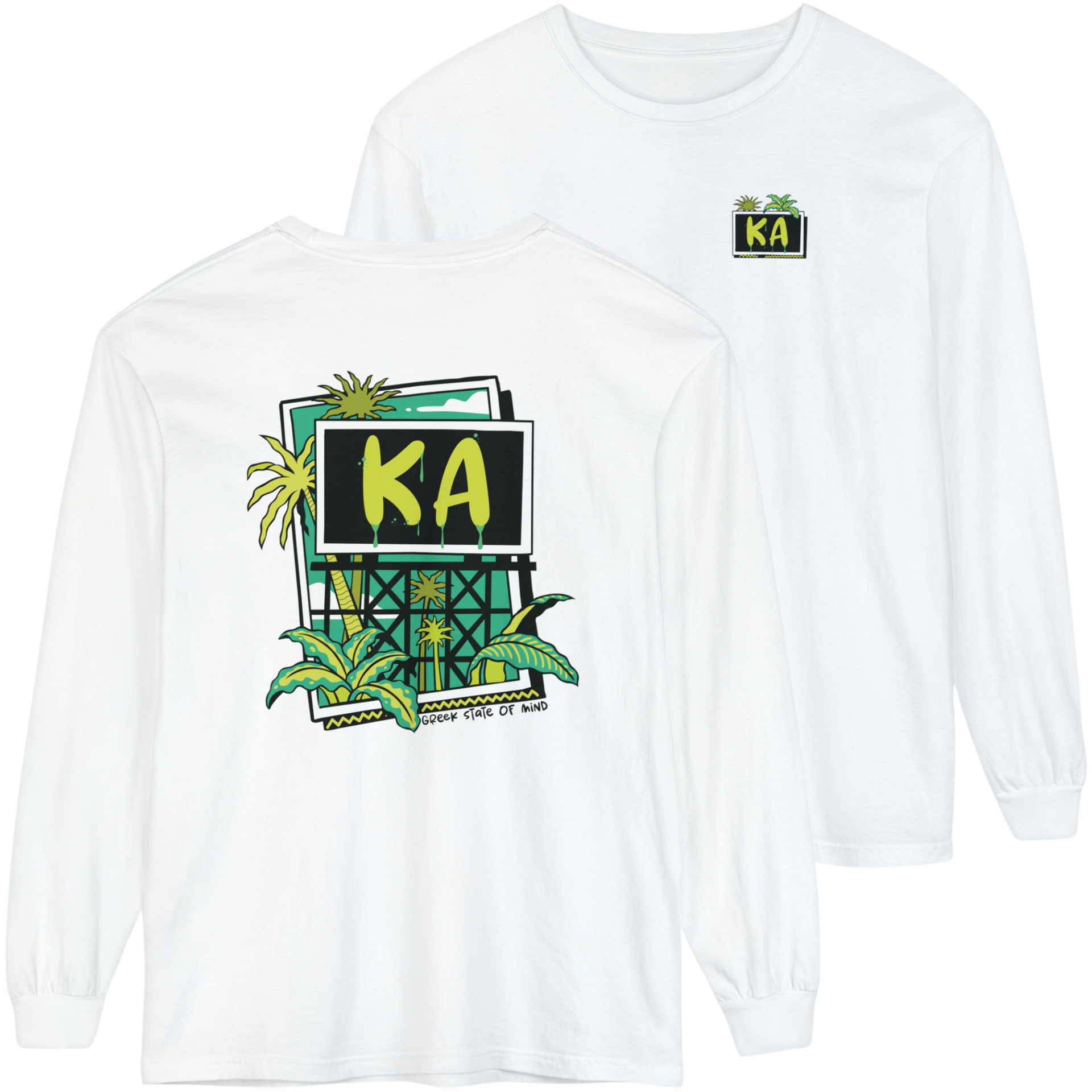 White Kappa Alpha Graphic Long Sleeve | Tropical Billboard