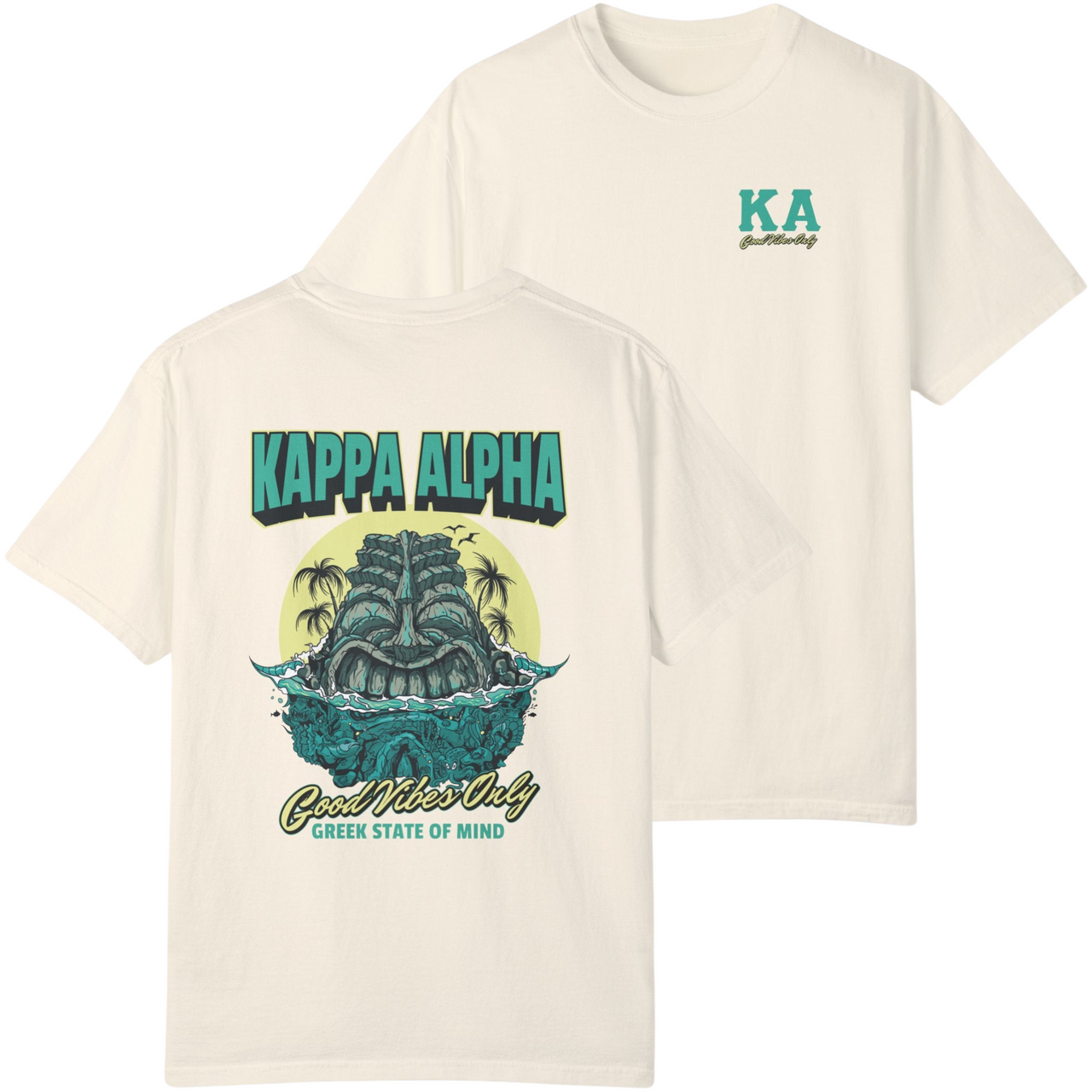 ivory Kappa Alpha Graphic T-Shirt | Good Vibes Only