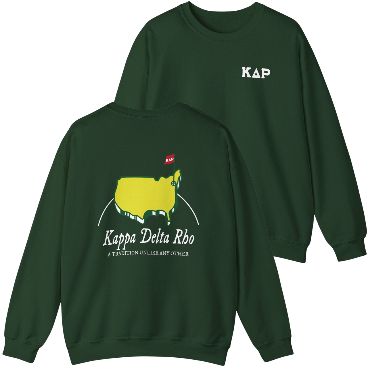 green Kappa Delta Rho Graphic Crewneck Sweatshirt | The Masters