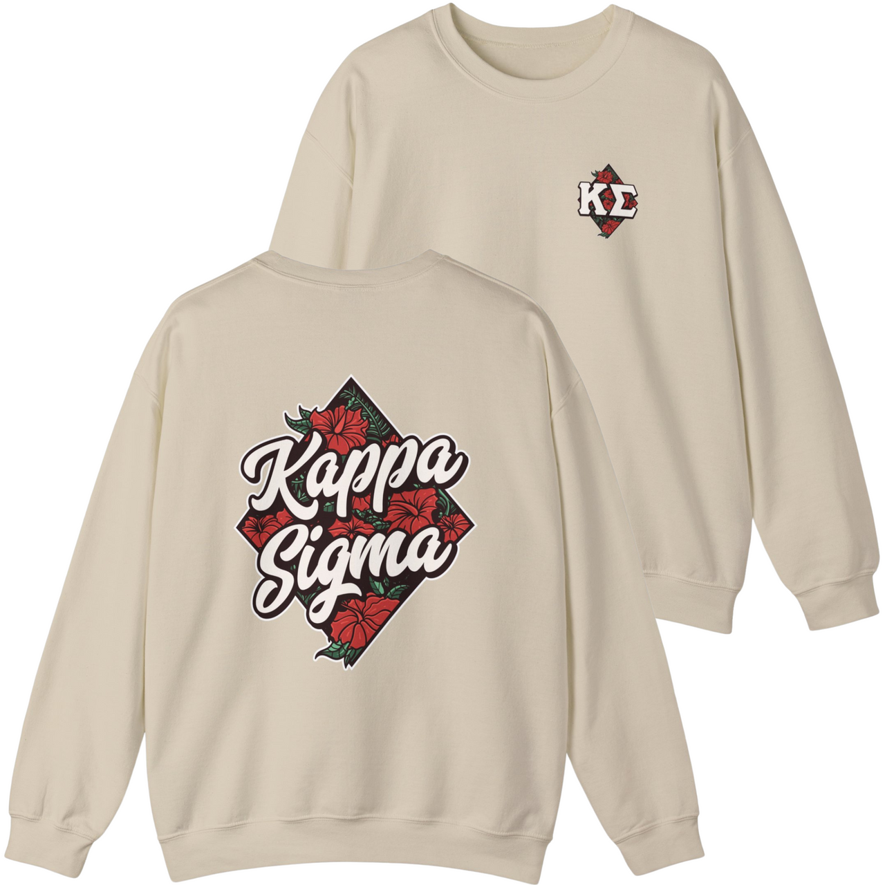 ivory Kappa Sigma Graphic Crewneck Sweatshirt | Aloha