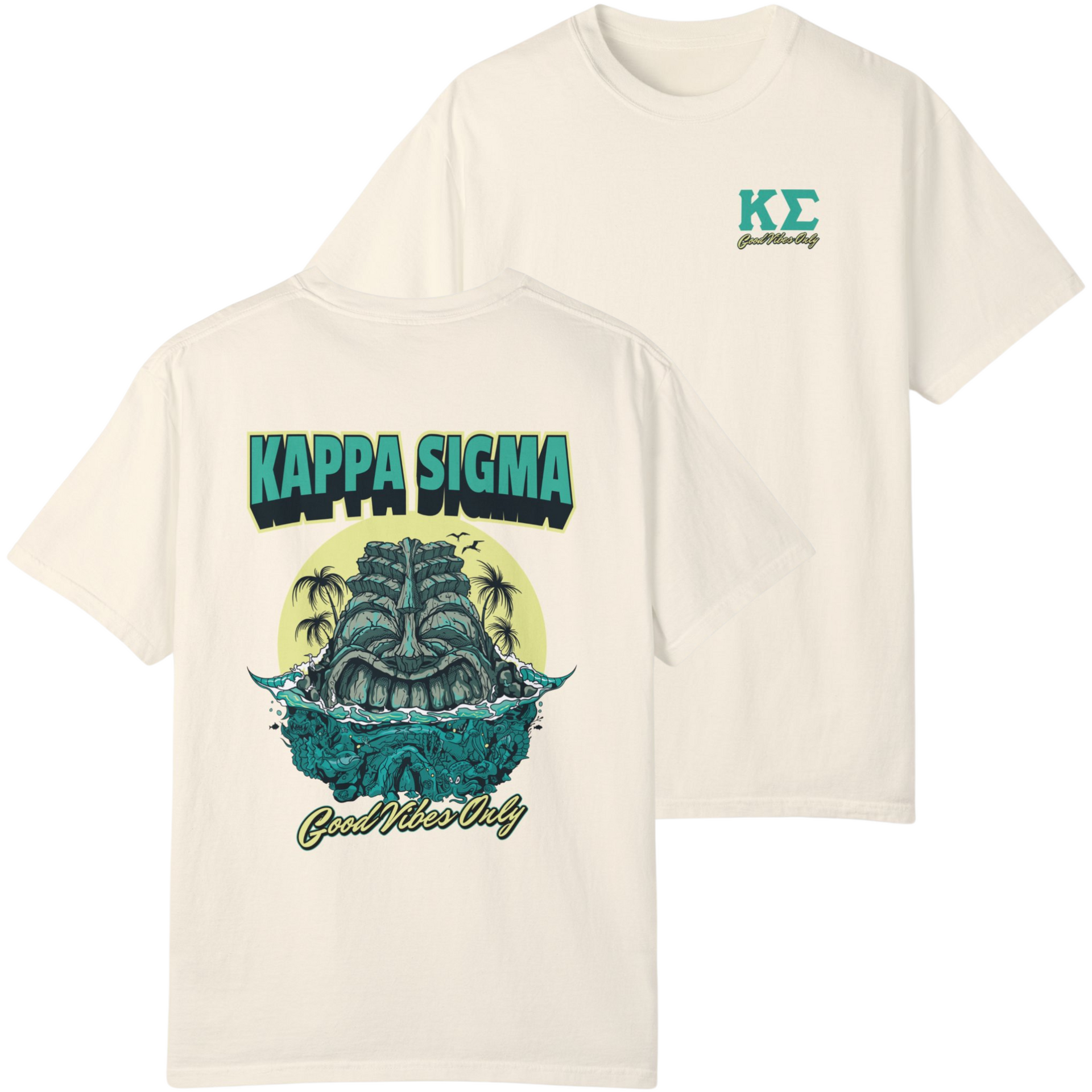 ivory Kappa Sigma Graphic T-Shirt | Good Vibes Only