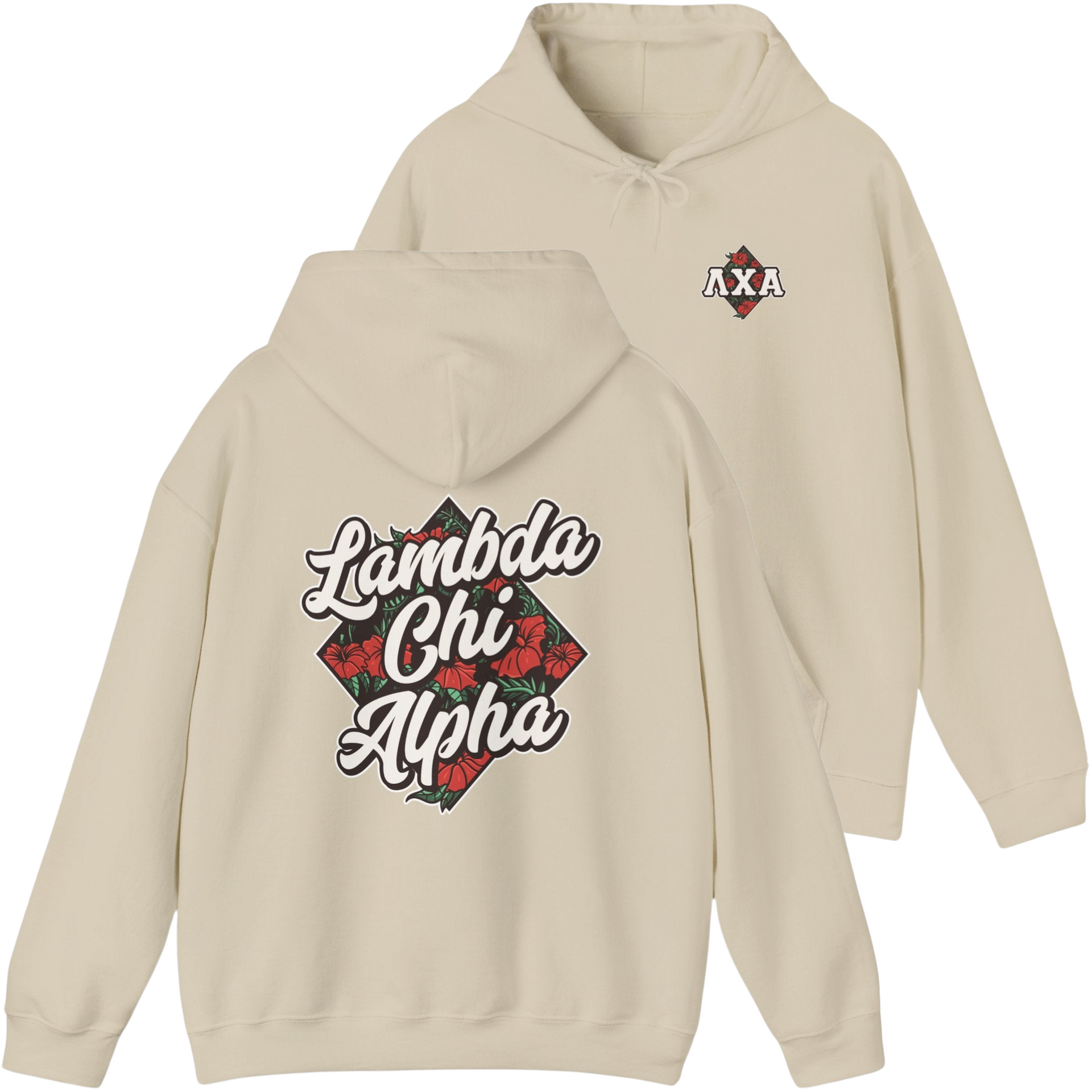 ivory Lambda Chi Alpha Graphic Hoodie | Aloha