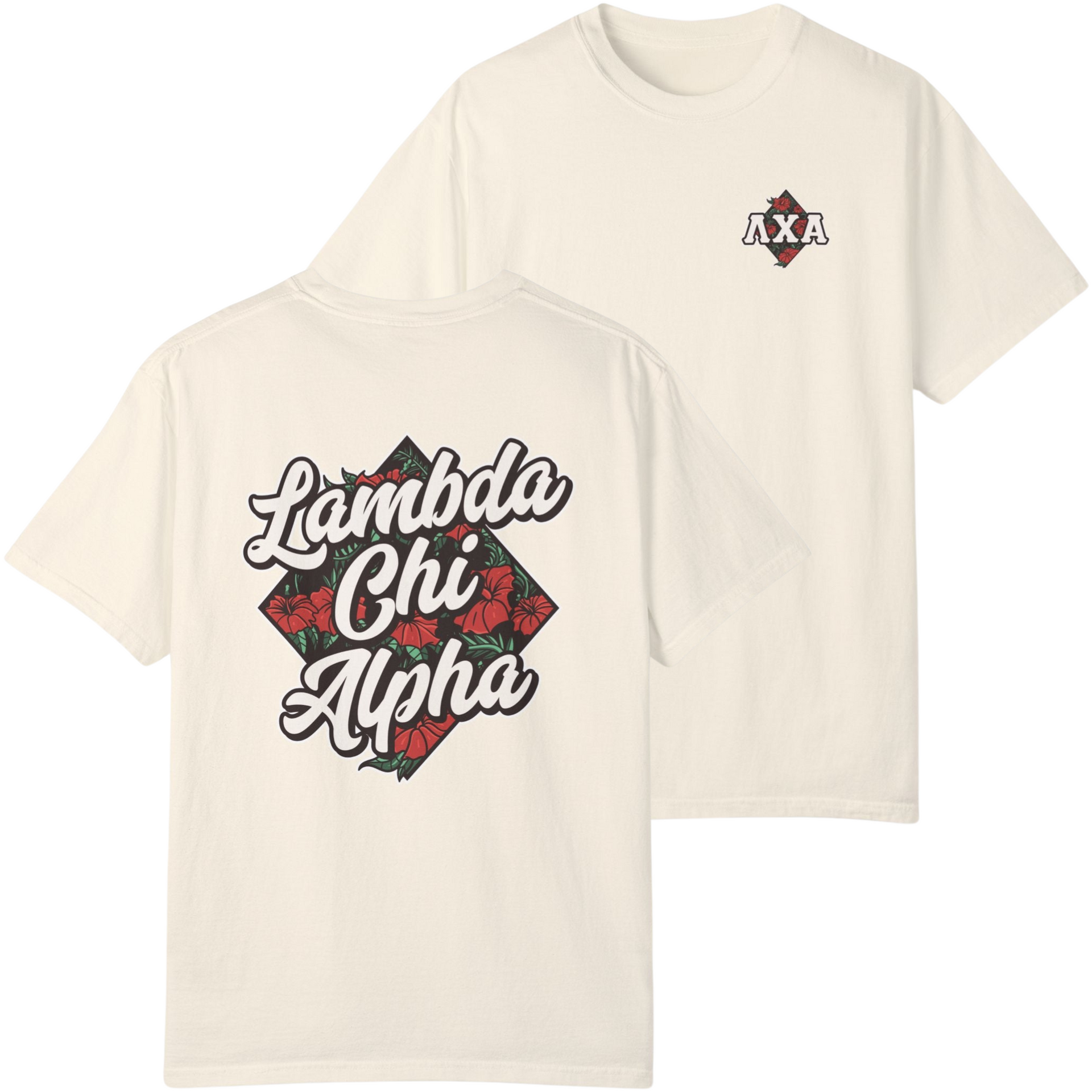 Ivory Lambda Chi Alpha Graphic T-Shirt | Aloha