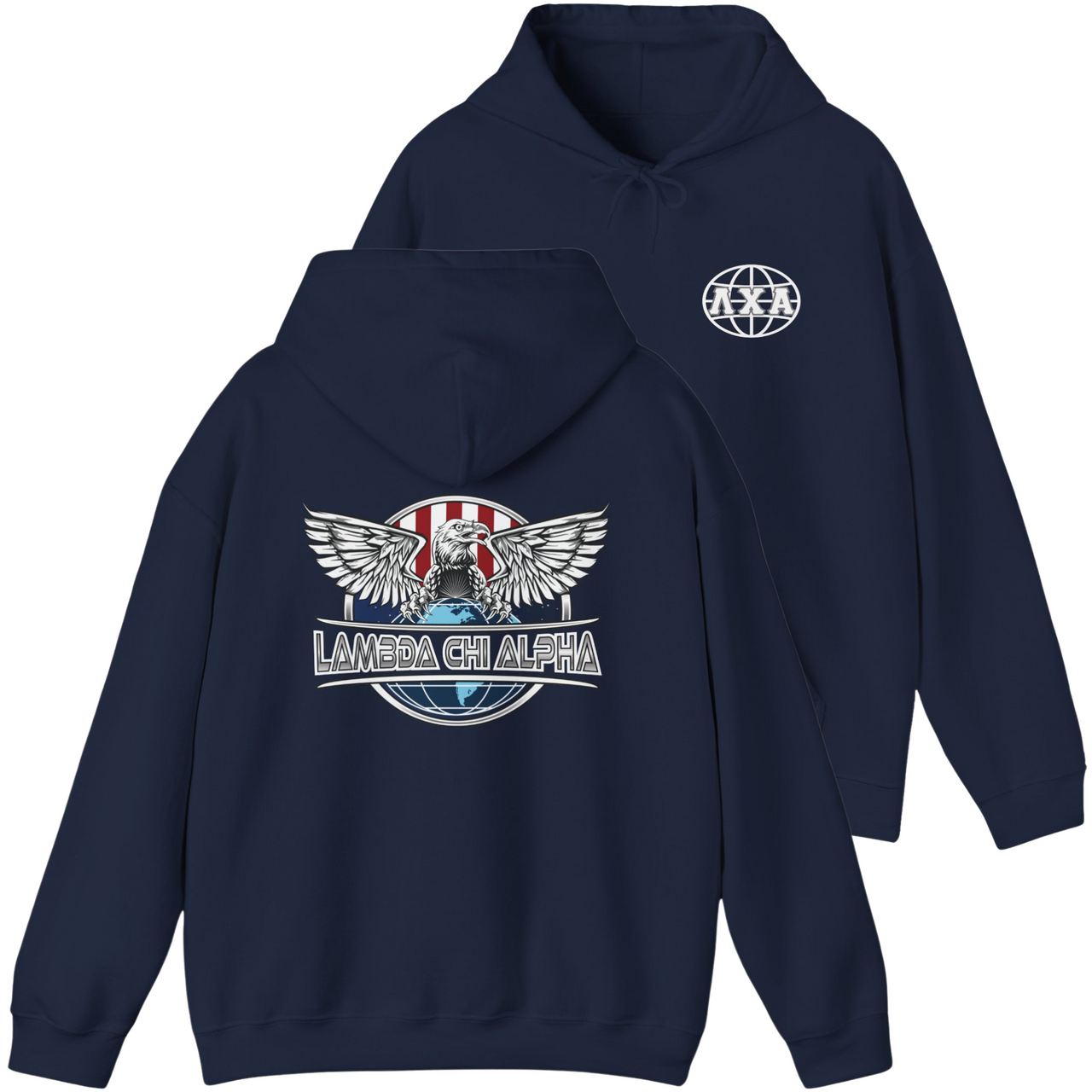 Navy Lambda Chi Alpha Graphic Hoodie | The Fraternal Order