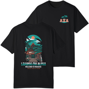 Black Lambda Chi Alpha Graphic T-Shirt | Welcome to Paradise