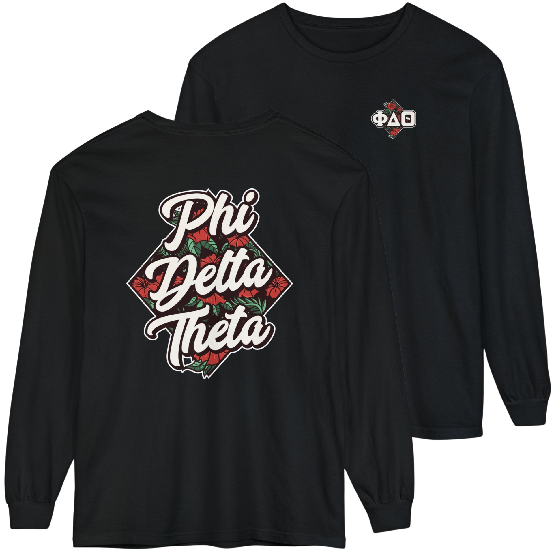 Black Phi Delta Theta Graphic Long Sleeve | Aloha