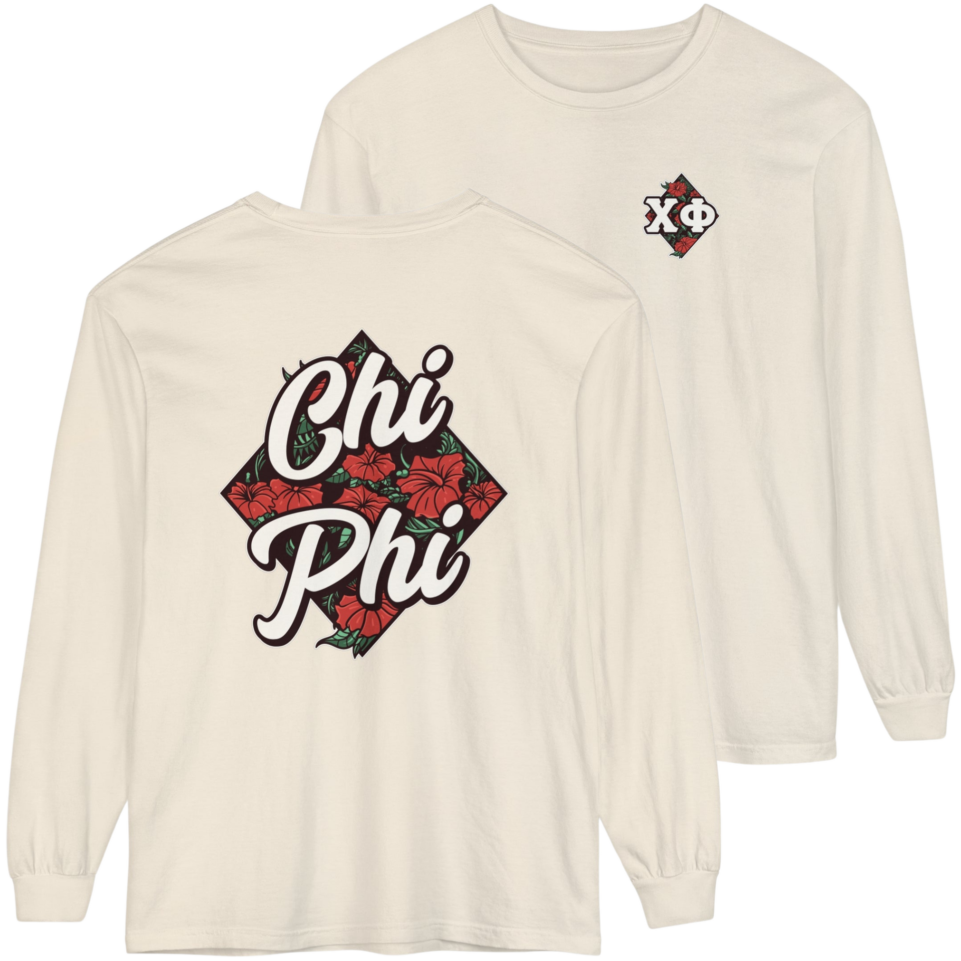 ivory Chi Phi Graphic Long Sleeve | Aloha