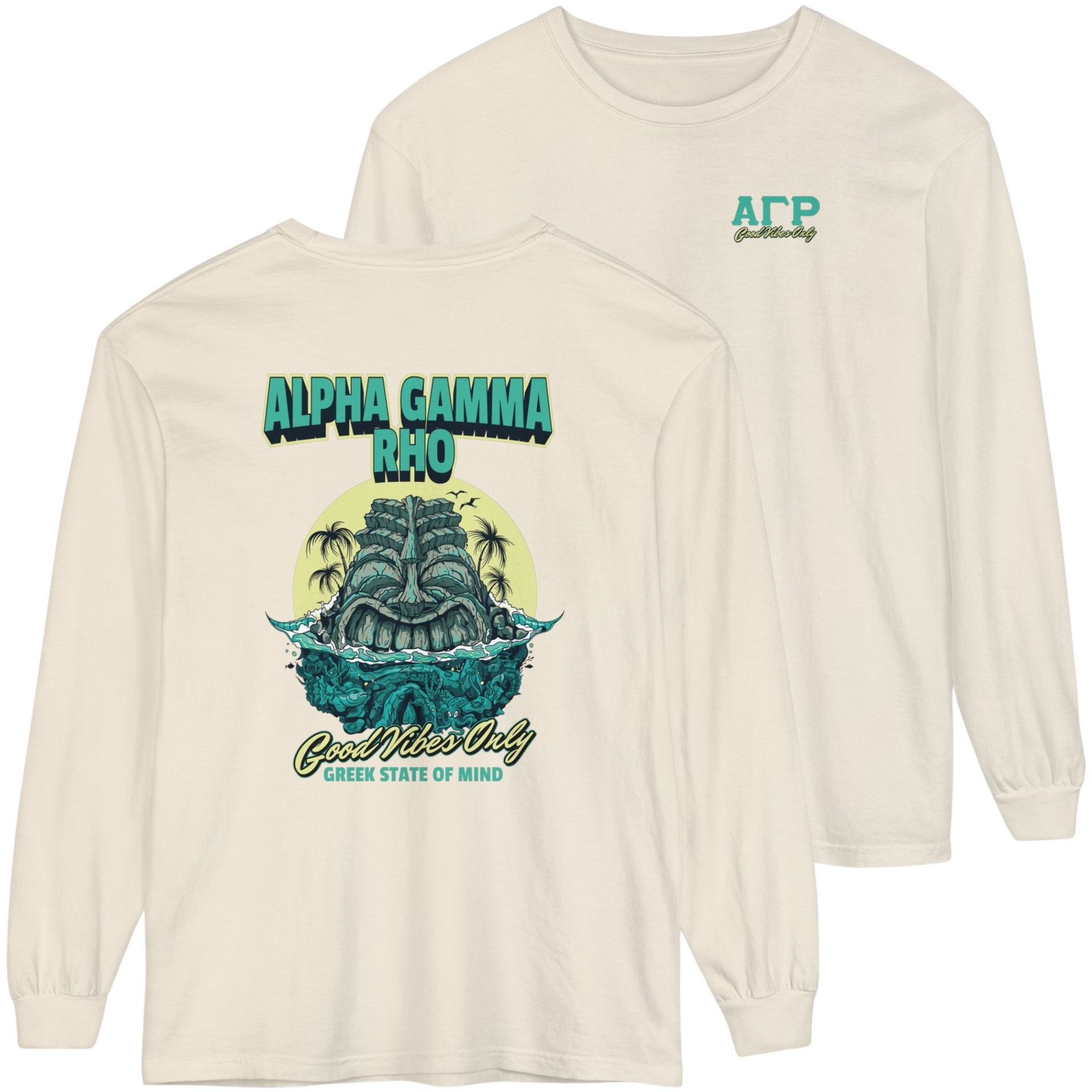 ivory Alpha Gamma Rho Graphic Long Sleeve | Good Vibes Only