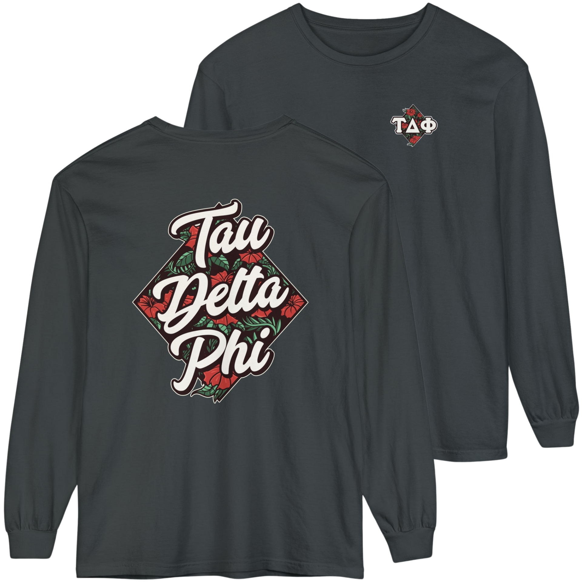 Grey Tau Delta Phi Graphic Long Sleeve | Aloha