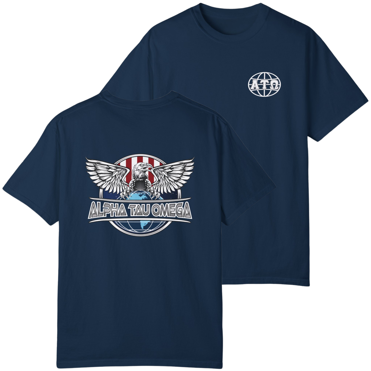 Navy Alpha Tau Omega Graphic T-Shirt | The Fraternal Order