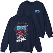 Navy Alpha Sigma Phi Graphic Crewneck Sweatshirt | Hit the Slopes