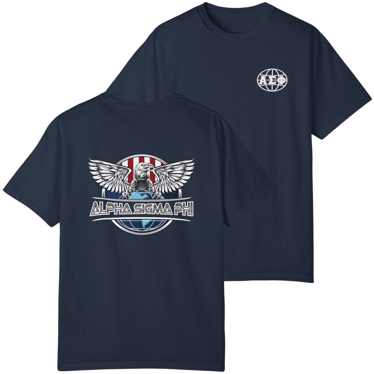Navy Alpha Sigma Phi Graphic T-Shirt | The Fraternal Order