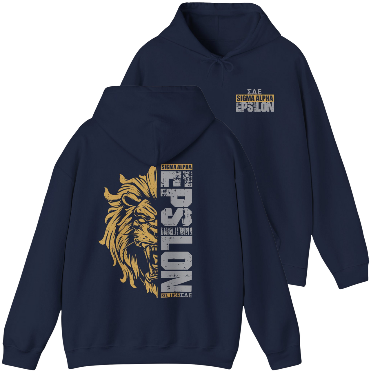 Navy Sigma Alpha Epsilon Graphic Hoodie | Lion Hearted