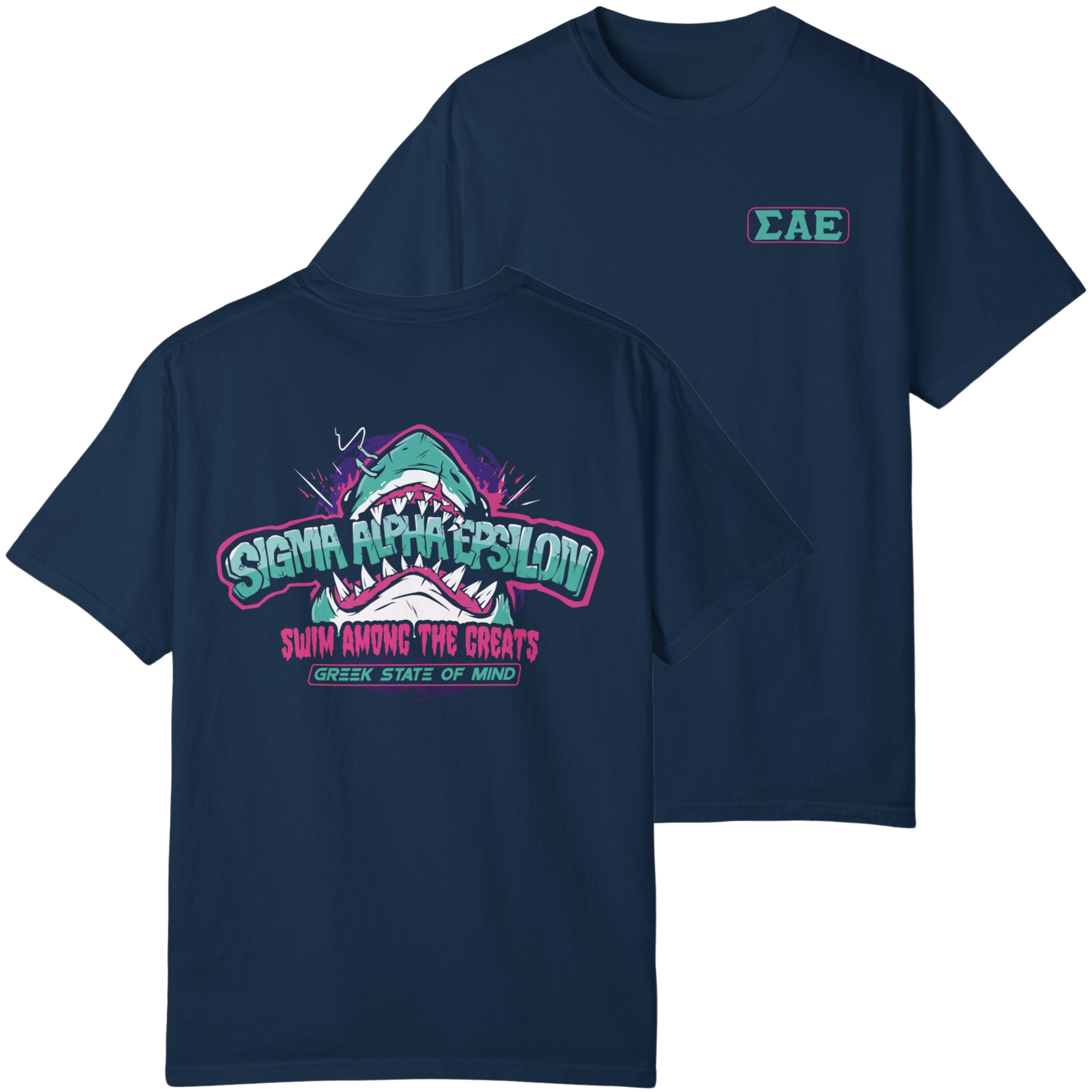 Navy Sigma Alpha Epsilon Graphic T-Shirt | The Deep End