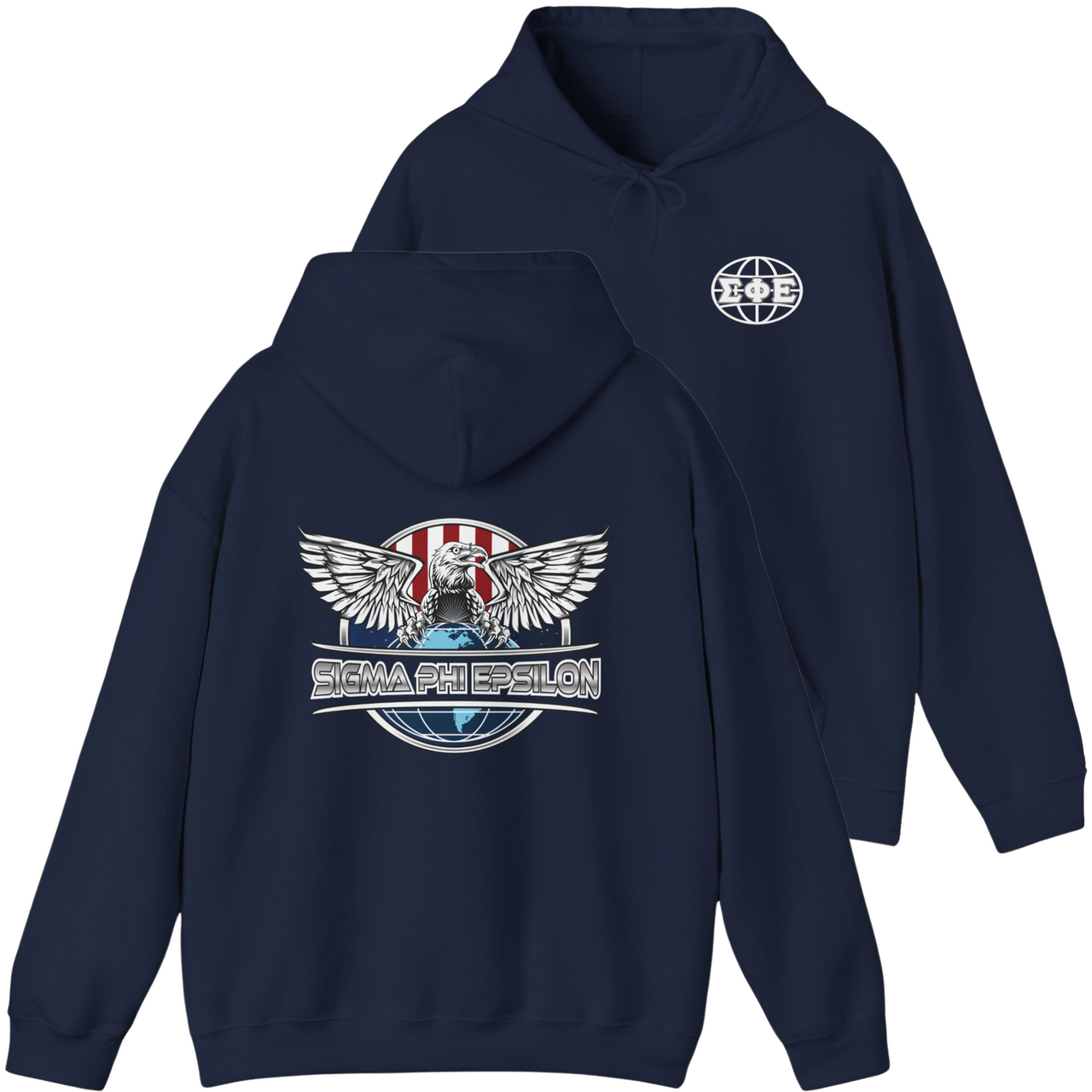 Navy Sigma Phi Epsilon Graphic Hoodie | The Fraternal Order