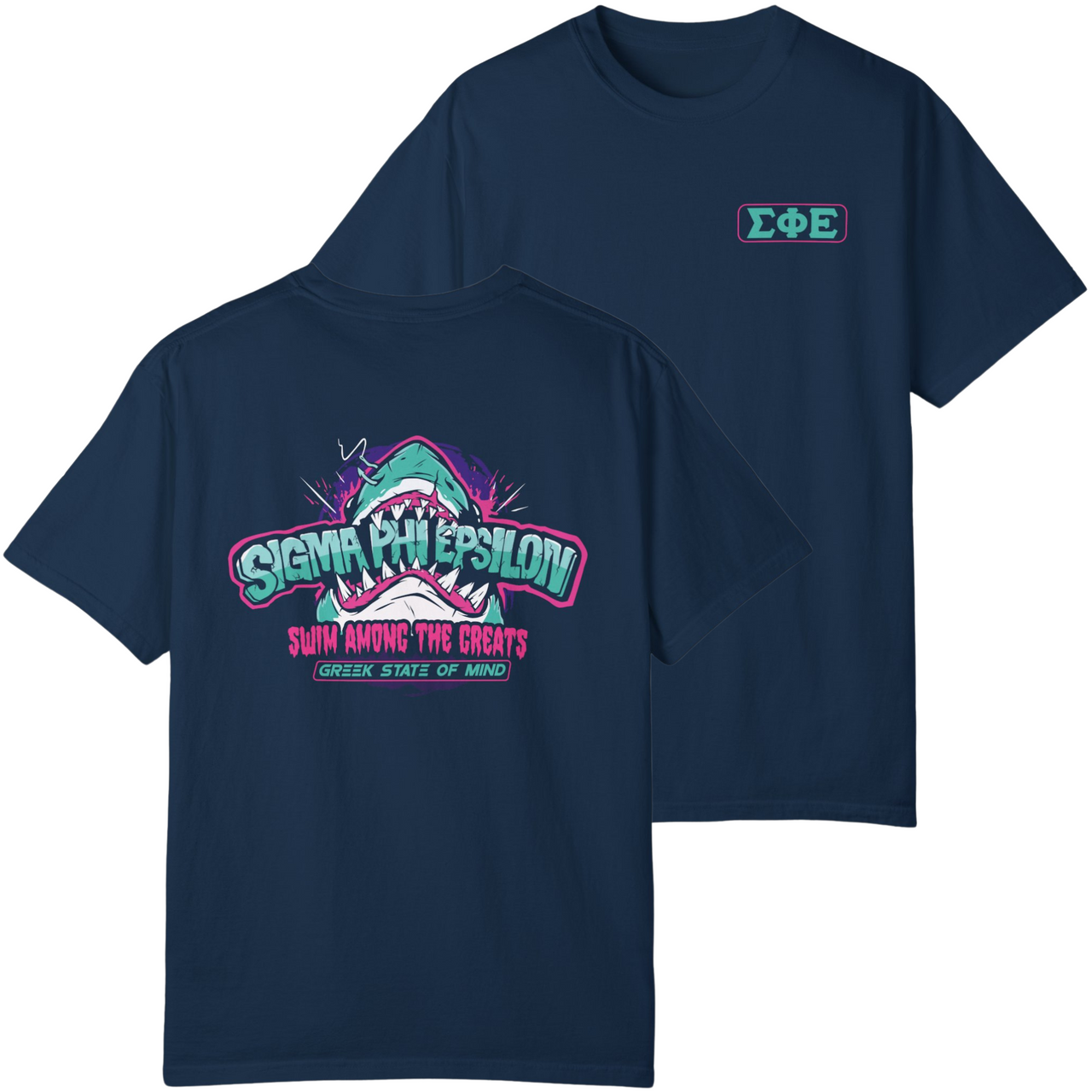 Navy Sigma Phi Epsilon Graphic T-Shirt | The Deep End