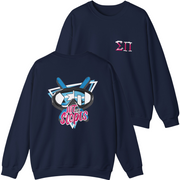 Navy Sigma Pi Graphic Crewneck Sweatshirt | Hit the Slopes